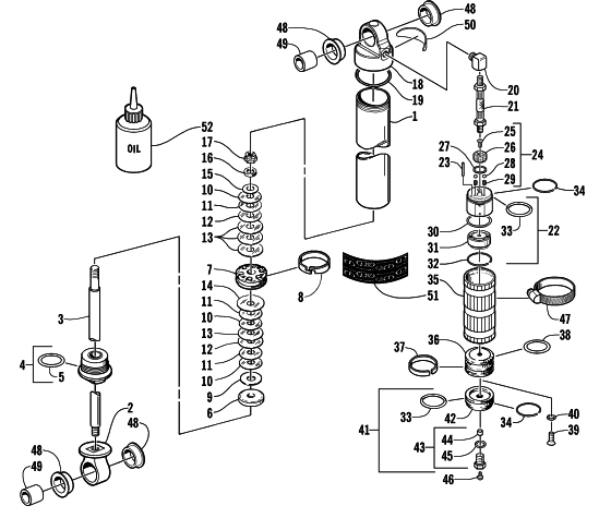 Parts Diagram for Arctic Cat 2002 ZR 500 LE SNOWMOBILE REAR SUSPENSION REAR ARM SHOCK ABSORBER