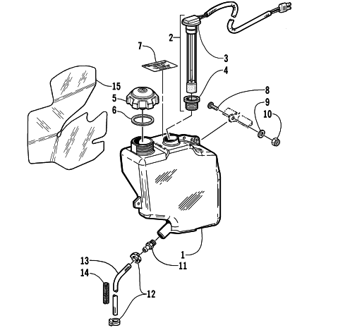 Parts Diagram for Arctic Cat 2002 ZRT 600 SNOWMOBILE OIL TANK ASSEMBLY