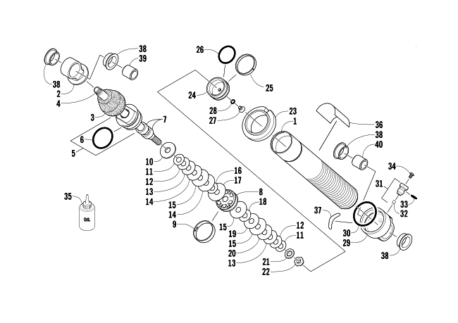 Parts Diagram for Arctic Cat 2002 ZL 600 EFI SS ( ESR) SNOWMOBILE FRONT SUSPENSION SHOCK ABSORBER