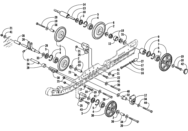 Parts Diagram for Arctic Cat 2002 ZL 600 EFI SS SNOWMOBILE IDLER WHEEL ASSEMBLY