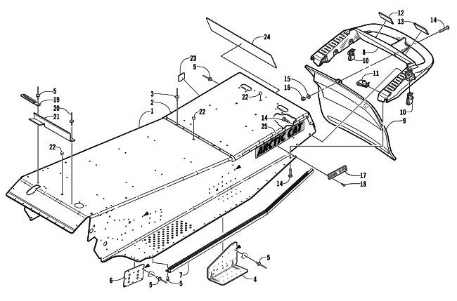 Parts Diagram for Arctic Cat 2002 ZL 600 EFI SS SNOWMOBILE TUNNEL AND REAR BUMPER