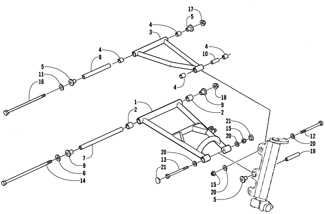 Parts Diagram for Arctic Cat 2002 ZR 500 LE SNOWMOBILE A-ARM ASSEMBLY