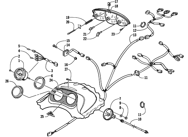 Parts Diagram for Arctic Cat 2002 Z 440 (ES) SNOWMOBILE INSTRUMENTS AND WIRING ASSEMBLIES