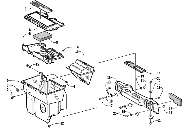 Parts Diagram for Arctic Cat 2002 Z 370 SNOWMOBILE AIR SILENCER ASSEMBLY
