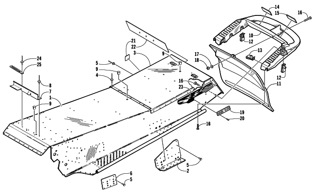 Parts Diagram for Arctic Cat 2002 Z 440 (ES) SNOWMOBILE TUNNEL AND REAR BUMPER