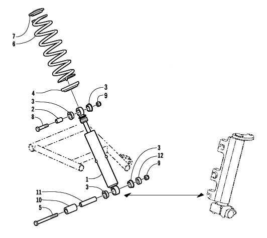 Parts Diagram for Arctic Cat 2002 PANTHER 440 () SNOWMOBILE SHOCK ABSORBER ASSEMBLY