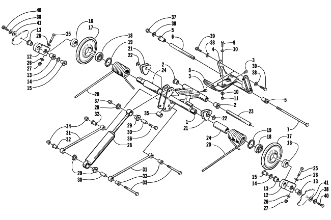 Parts Diagram for Arctic Cat 2002 PANTHER 440 SNOWMOBILE REAR SUSPENSION REAR ARM ASSEMBLY
