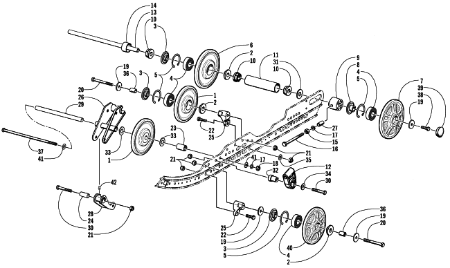 Parts Diagram for Arctic Cat 2002 4-STROKE TRAIL SNOWMOBILE IDLER WHEEL ASSEMBLY