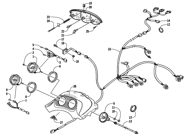 Parts Diagram for Arctic Cat 2002 ZL 550 SNOWMOBILE HEADLIGHT, INSTRUMENTS, AND WIRING ASSEMBLIES