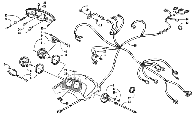 Parts Diagram for Arctic Cat 2002 ZL 550 (ESR) SNOWMOBILE HEADLIGHT, INSTRUMENTS, AND WIRING ASSEMBLIES (ESR)