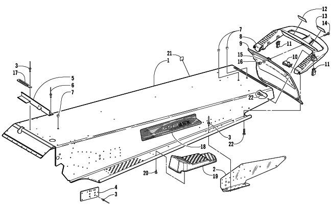 Parts Diagram for Arctic Cat 2002 PANTERA 550 () SNOWMOBILE TUNNEL AND REAR BUMPER