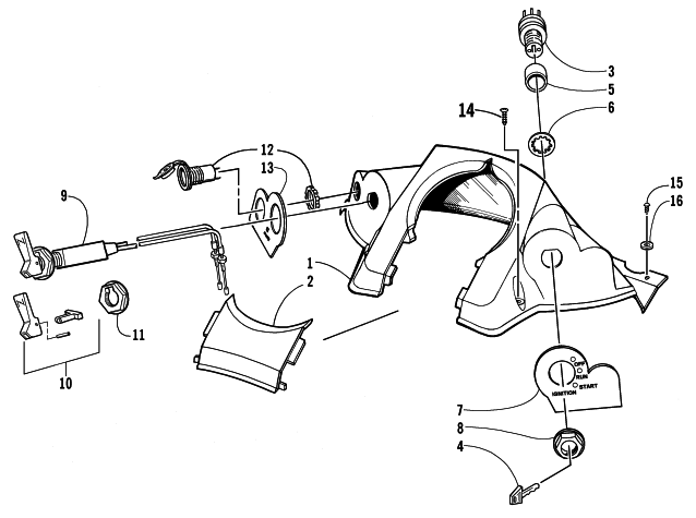 Parts Diagram for Arctic Cat 2003 PANTERA 550 SNOWMOBILE CONSOLE AND SWITCH ASSEMBLY