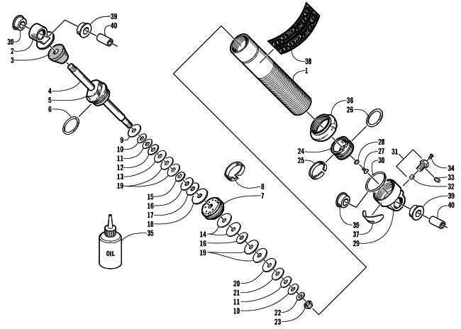Parts Diagram for Arctic Cat 2004 ZR 900 EFI SNOWMOBILE FRONT SUSPENSION SHOCK ABSORBER
