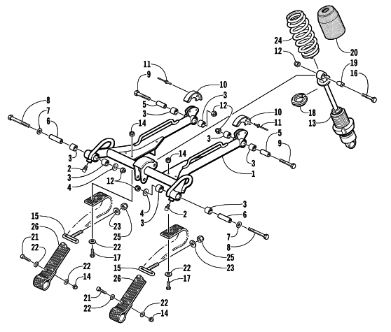 Parts Diagram for Arctic Cat 2002 ZR 800 EFI CC () SNOWMOBILE REAR SUSPENSION FRONT ARM ASSEMBLY