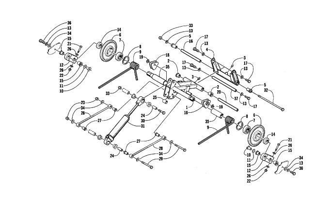 Parts Diagram for Arctic Cat 2003 ZR 900 SNO PRO () SNOWMOBILE REAR SUSPENSION REAR ARM ASSEMBLY