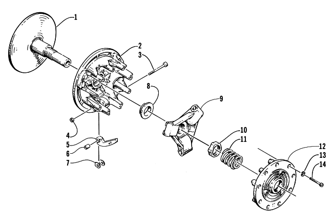 Parts Diagram for Arctic Cat 2002 BEARCAT WIDE TRACK SNOWMOBILE DRIVE CLUTCH