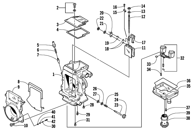 Parts Diagram for Arctic Cat 2002 ZR 600 SNOWMOBILE CARBURETOR - INTERNAL PARTS