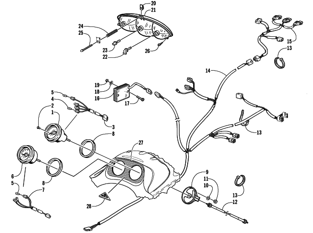 Parts Diagram for Arctic Cat 2002 MOUNTAIN CAT 600 EFI () SNOWMOBILE HEADLIGHT, INSTRUMENTS, AND WIRING ASSEMBLIES