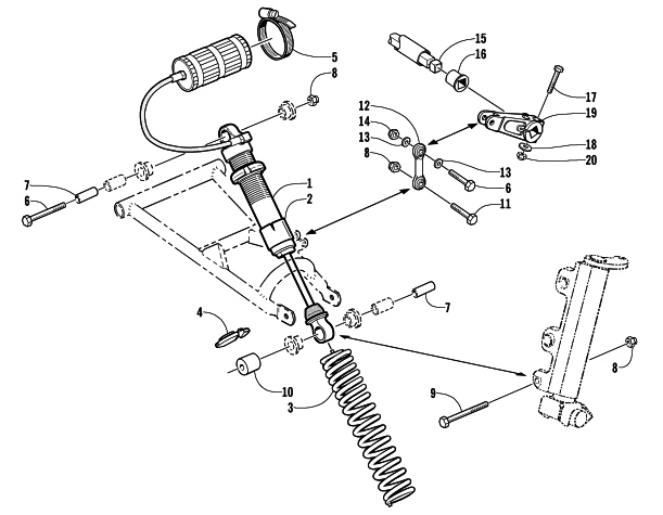 Parts Diagram for Arctic Cat 2002 ZR 800 EFI SNOWMOBILE SHOCK ABSORBER AND SWAY BAR ASSEMBLY