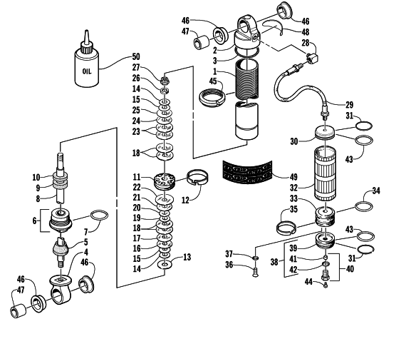 Parts Diagram for Arctic Cat 2004 ZR 900 SNO PRO SNOWMOBILE FRONT SUSPENSION SHOCK ABSORBER