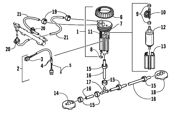 Parts Diagram for Arctic Cat 2002 ZL 600 EFI SS () SNOWMOBILE FUEL PUMP ASSEMBLY
