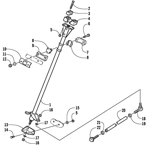 Parts Diagram for Arctic Cat 2002 ZL 550 SNOWMOBILE STEERING POST ASSEMBLY