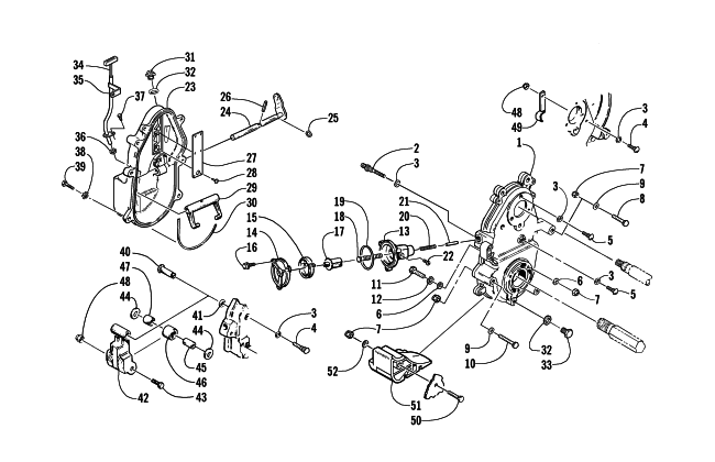 Parts Diagram for Arctic Cat 2002 PANTERA 600 EFI ESR () SNOWMOBILE DROPCASE AND CHAIN TENSION ASSEMBLY