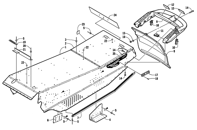 Parts Diagram for Arctic Cat 2002 ZL 600 EFI SNOWMOBILE TUNNEL AND REAR BUMPER