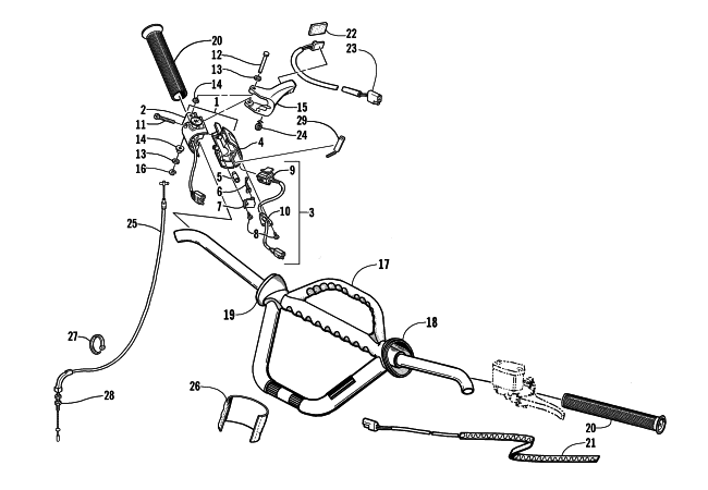 Parts Diagram for Arctic Cat 2002 MOUNTAIN CAT 600 EFI () SNOWMOBILE HANDLEBAR AND CONTROLS