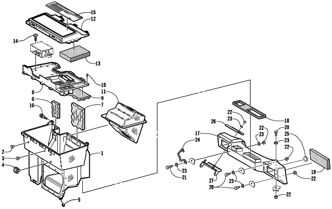 Parts Diagram for Arctic Cat 2002 ZR 600 SNOWMOBILE AIR SILENCER ASSEMBLY