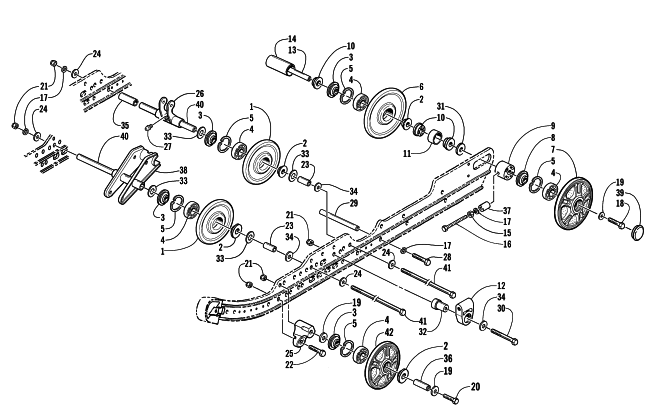 Parts Diagram for Arctic Cat 2002 MOUNTAIN CAT 600 EFI () SNOWMOBILE IDLER WHEEL ASSEMBLY