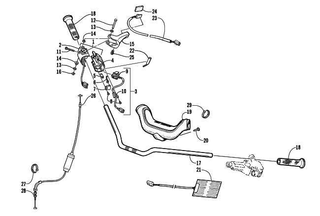 Parts Diagram for Arctic Cat 2004 PANTERA 600 EFI SNOWMOBILE HANDLEBAR AND CONTROLS