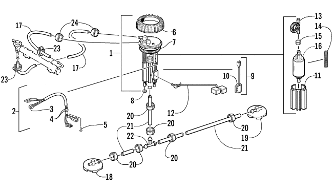 Parts Diagram for Arctic Cat 2002 PANTERA 600 EFI ESR SNOWMOBILE FUEL PUMP ASSEMBLY