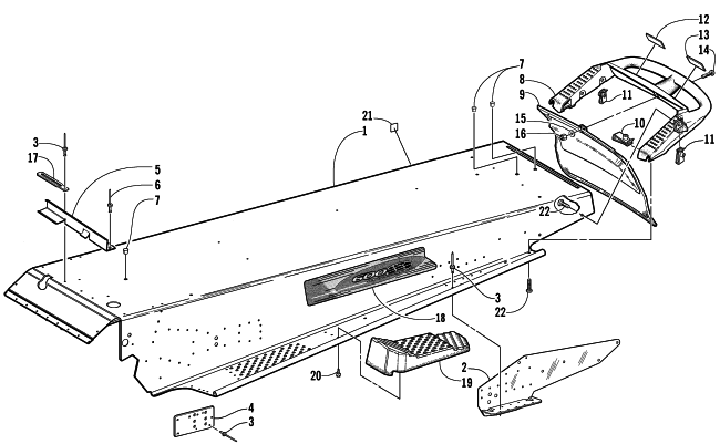 Parts Diagram for Arctic Cat 2002 PANTERA 600 EFI ESR SNOWMOBILE TUNNEL AND REAR BUMPER