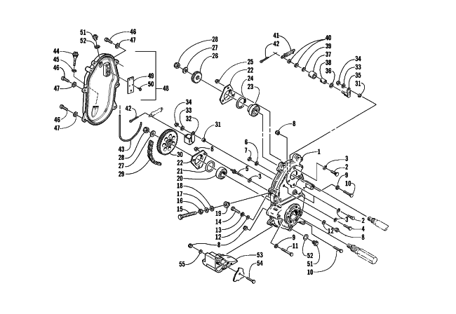 Parts Diagram for Arctic Cat 2002 MOUNTAIN CAT 800 EFI (LE 151) SNOWMOBILE DRIVE/DROPCASE ASSEMBLY