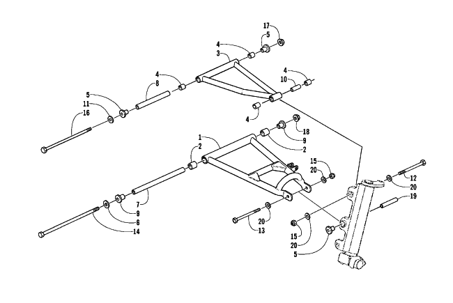 Parts Diagram for Arctic Cat 2002 ZR 600 EFI CC () SNOWMOBILE A-ARM ASSEMBLY