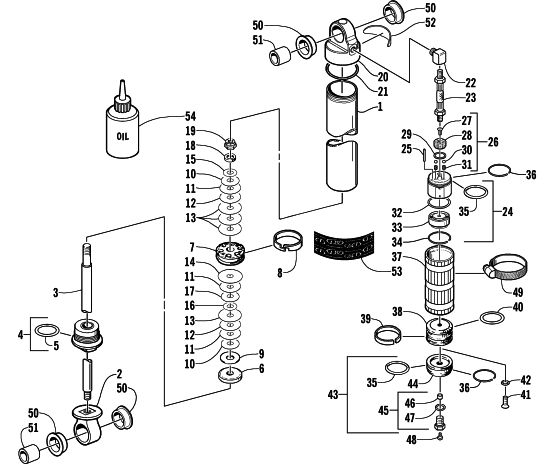 Parts Diagram for Arctic Cat 2002 ZR 600 EFI CC () SNOWMOBILE REAR SUSPENSION REAR ARM SHOCK ABSORBER