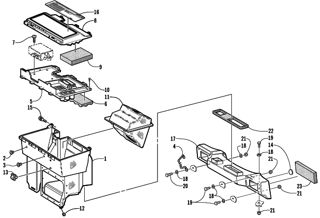 Parts Diagram for Arctic Cat 2002 ZL 500 SNOWMOBILE AIR SILENCER ASSEMBLY