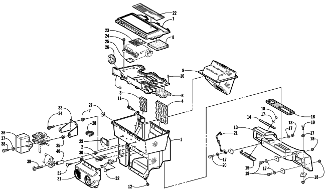 Parts Diagram for Arctic Cat 2002 ZR 600 EFI SNOWMOBILE AIR SILENCER ASSEMBLY