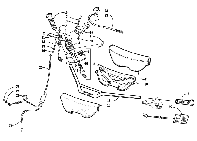 Parts Diagram for Arctic Cat 2002 ZL 800 EFI SS SNOWMOBILE HANDLEBAR AND CONTROLS