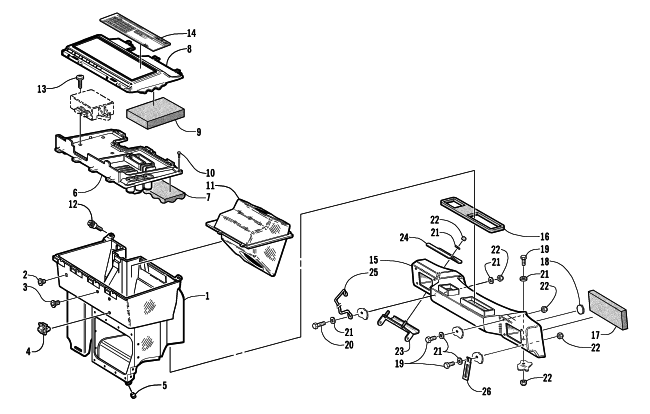 Parts Diagram for Arctic Cat 2002 ZR 500 CC () SNOWMOBILE AIR SILENCER ASSEMBLY