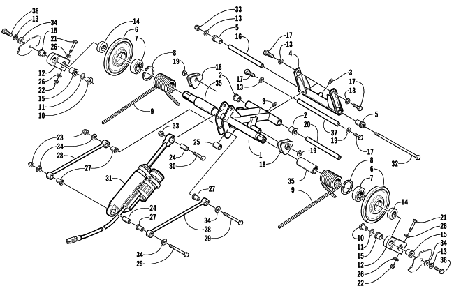 Parts Diagram for Arctic Cat 2002 Z 570 SS SNOWMOBILE REAR SUSPENSION REAR ARM ASSEMBLY