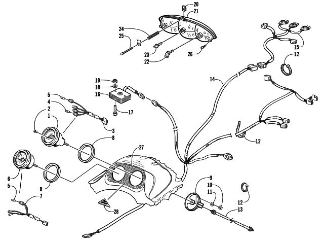 Parts Diagram for Arctic Cat 2002 ZL 600 EFI SS ( ESR) SNOWMOBILE HEADLIGHT, INSTRUMENTS, AND WIRING ASSEMBLIES