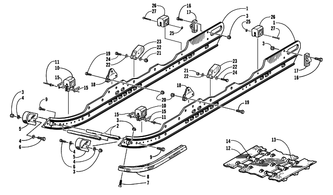 Parts Diagram for Arctic Cat 2002 PANTERA 800 EFI ESR () SNOWMOBILE SLIDE RAIL AND TRACK ASSEMBLY