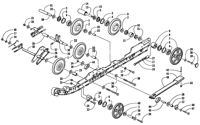 Parts Diagram for Arctic Cat 2002 PANTERA 800 EFI ESR () SNOWMOBILE IDLER WHEEL ASSEMBLY
