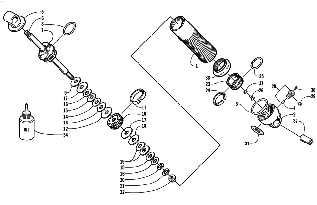 Parts Diagram for Arctic Cat 2002 MOUNTAIN CAT 800 SNOWMOBILE REAR SUSPENSION FRONT ARM SHOCK ABSORBER