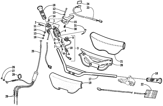 Parts Diagram for Arctic Cat 2002 Z 570 () SNOWMOBILE HANDLEBAR AND CONTROLS