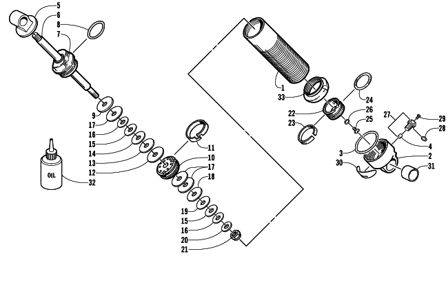 Parts Diagram for Arctic Cat 2002 ZR 500 SNOWMOBILE REAR SUSPENSION FRONT ARM SHOCK ABSORBER