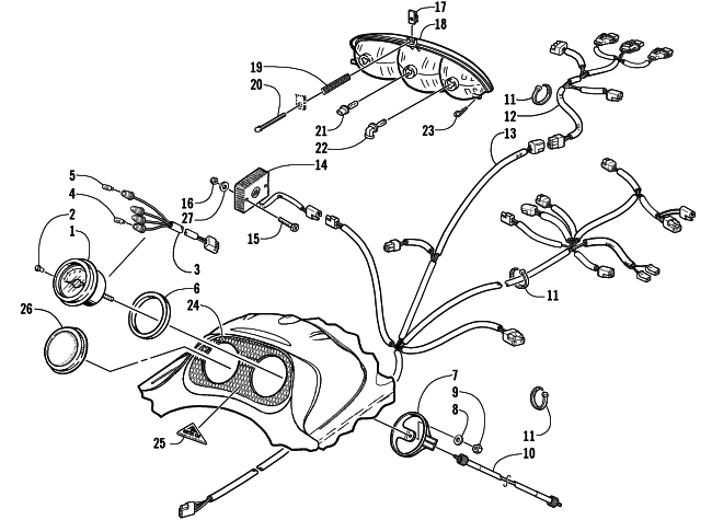 Parts Diagram for Arctic Cat 2002 Z 570 SS SNOWMOBILE HEADLIGHT, INSTRUMENTS, AND WIRING ASSEMBLIES