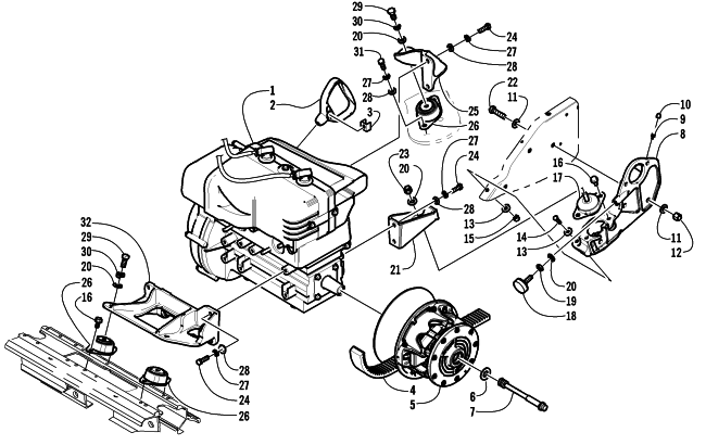 Parts Diagram for Arctic Cat 2002 PANTHER 570 (ESR) SNOWMOBILE ENGINE AND RELATED PARTS